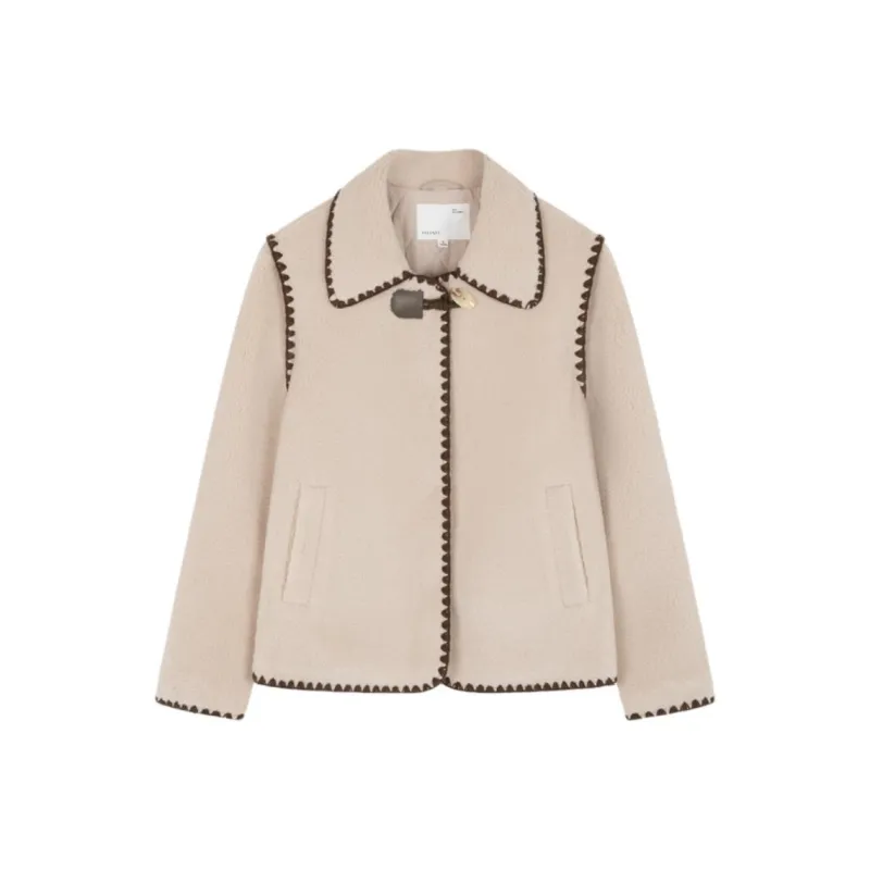 IHIMI Velvet feel Coat Women's Light Khaki-0