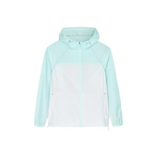 CHAOJIANTA Windproof And Breathable Windbreaker Jacket Women's Sand Gray/Ice Blue