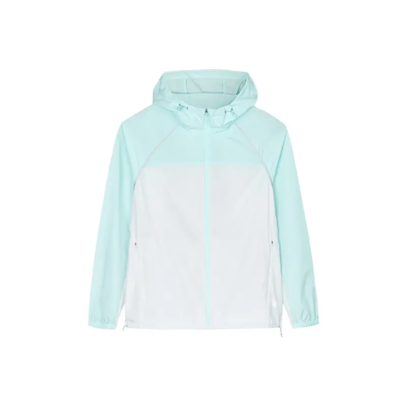 CHAOJIANTA Windproof And Breathable Windbreaker Jacket Women's Sand Gray/Ice Blue-0