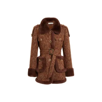 AUI Velvet feel Coat Women's Maillard Style Color