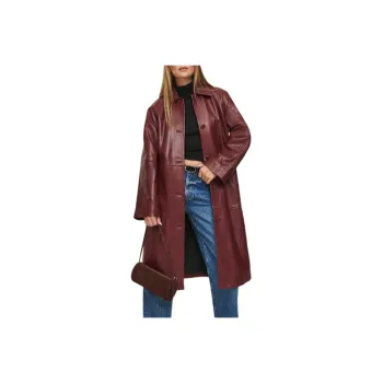 REFORMATION Leather Jacket Women's Chianti Red