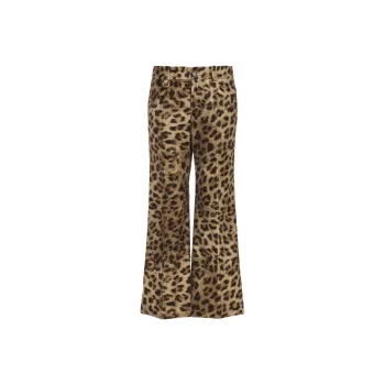 Chloé Leopard Print Cropped Pants