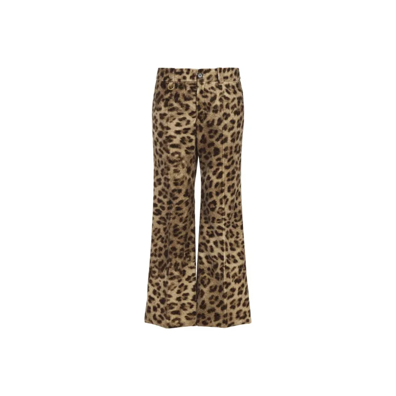 Chloé Leopard Print Cropped Pants-0