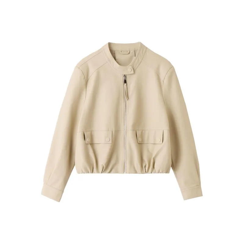 Yi Mengyuan Leather Jacket Women's-0