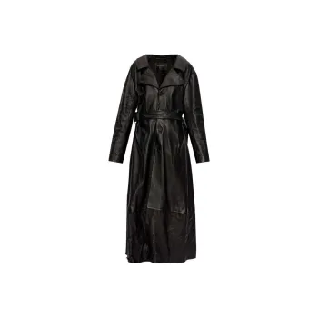 Balenciaga Leather Jacket Regular Fit Women's Black