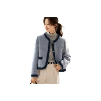 Mo Han Yi Mei Velvet feel Coat Women's Gray Blue