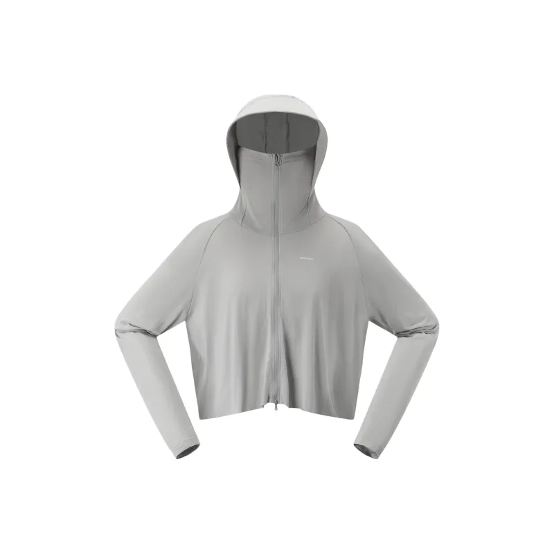 DECATHLON Super Light Breathable UV Protection Cooling Sun Protection Clothing Women's Light Smoke Gray-0
