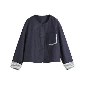 Hang Yi Court Denim Jacket Women's Navy Blue