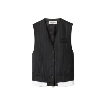 MIU MIU Pinstripe Vest 'Black'