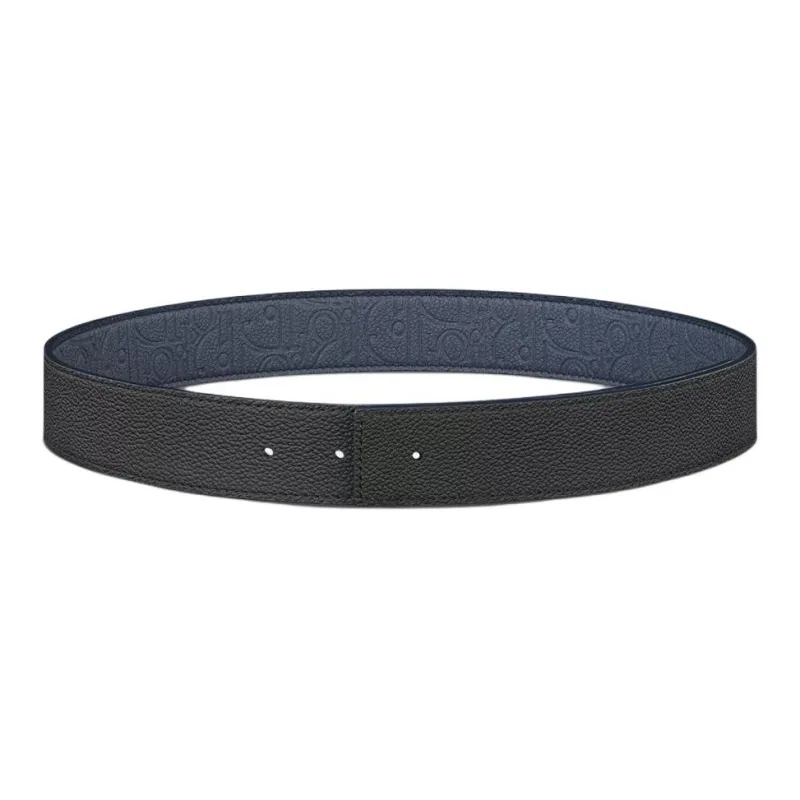 DIOR Leather, Calfskin Leather Belts Unisex Blue 3.5CM-1