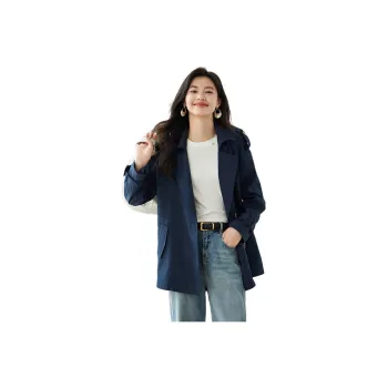 She Enjoys Trench Coat Women's Navy Blue