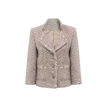 ZAOANFANFAN Cropped Coat Women's Pink