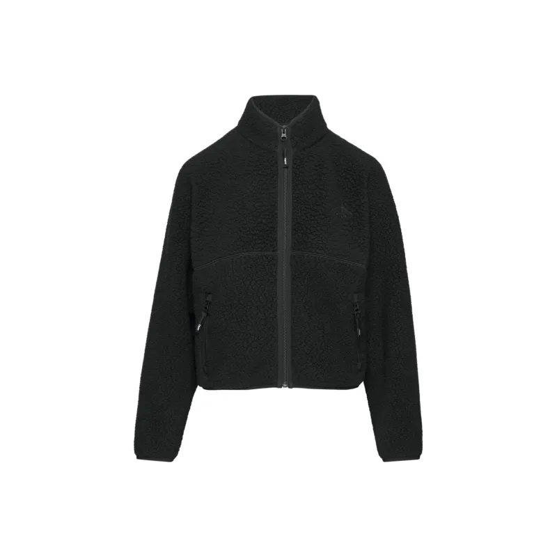 ARITZIA Tna Polartec Thermal Pro Mockneck Zip-up Velvet-feel Coat Women's BLACK/Black-0