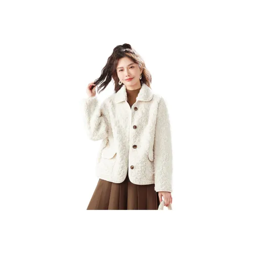 TERRE BLEUE Velvet feel Coat Women's Beige