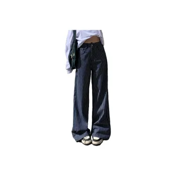 ZRZV Casual Pants Women's Deep Sea Stripes