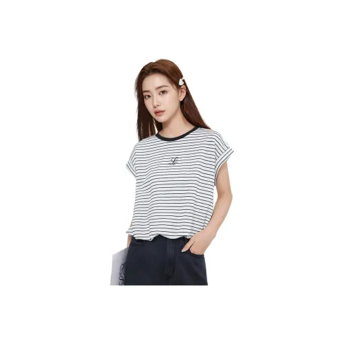 Love To Serve T Shirt Women's Black White Stripes 1