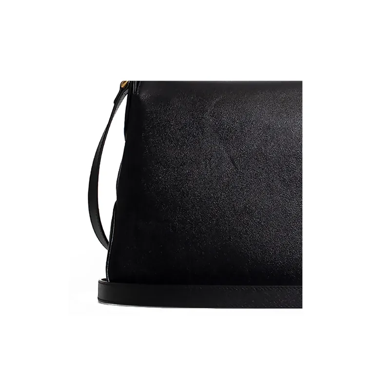GUCCI Cow Leather Messenger Bag, Shoulder Bag, Crossbody Bag Medium Size Women's Black-4