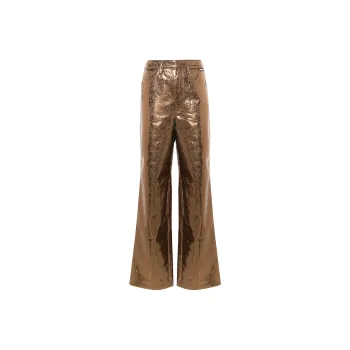 Rotate Textured High Waist Metallic Pants