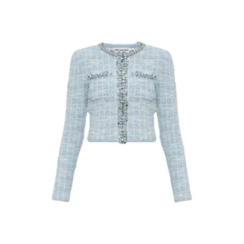 Self portrait Cropped Tweed Blazer
