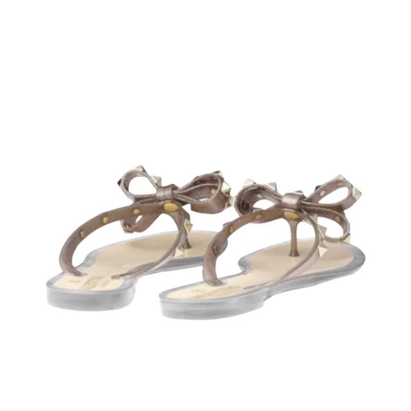 Valentino Rockstud Flip Flops Women's Pink Purple-3