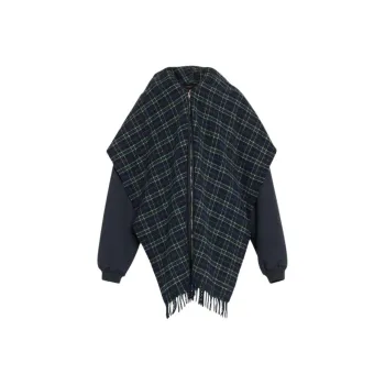 Balenciaga Scarf Zip Up Hoodie 'Faded Black'