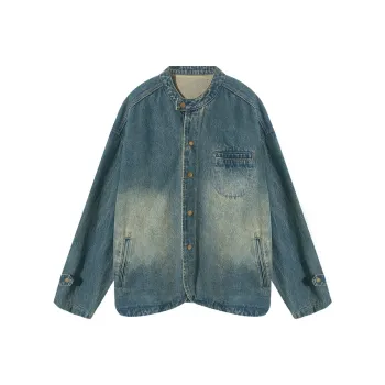 HOT HORSE Denim Jacket Unisex Washed Blue