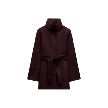 ZARA ZW Series Coats Women's Bordeaux