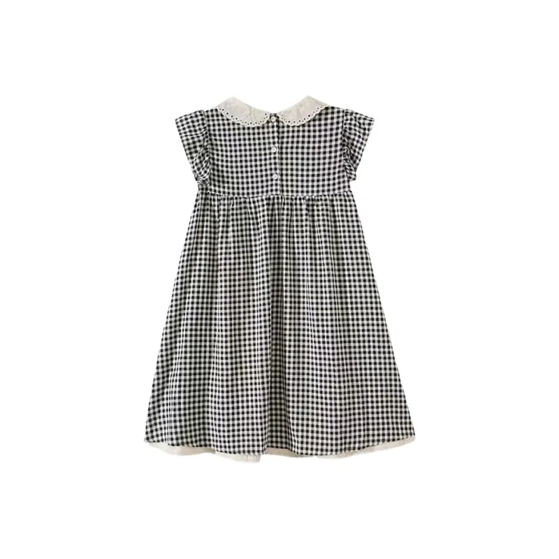 RTTO Sleeveless Dresses Women's Black Plaid-1