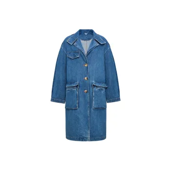 Lost In Echo Trench Coat Women's Denim Blue