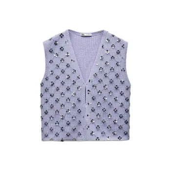 ZARA Vests Women's Light Purple