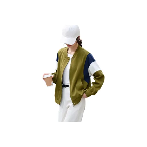Mo Han Yi Mei Baseball Jacket Women's Green