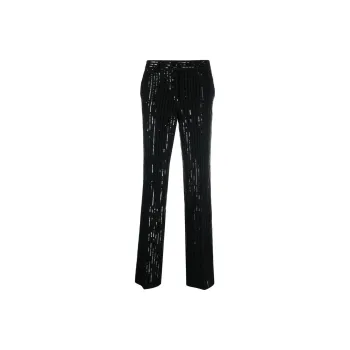 MICHAEL KORS Pinstripe Sequined Crepe Straight-Leg Pants