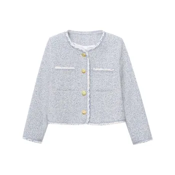 CHARM PICK Cropped Coat Women's Blue