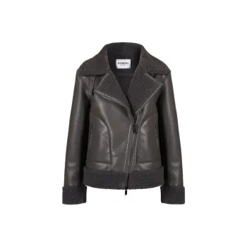 Iceberg Leather Jacket Women's Dark Gray