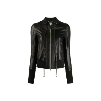 Patrizia Pepe Long Sleeve Leather Jacket