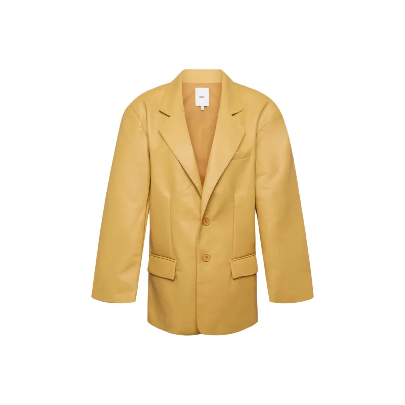 Khy Faux Leather Oversized Blazer Business Suit Women's HONEY-0