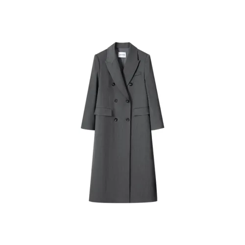 MOSIIMORII Trench Coat Women's Elegant Gray