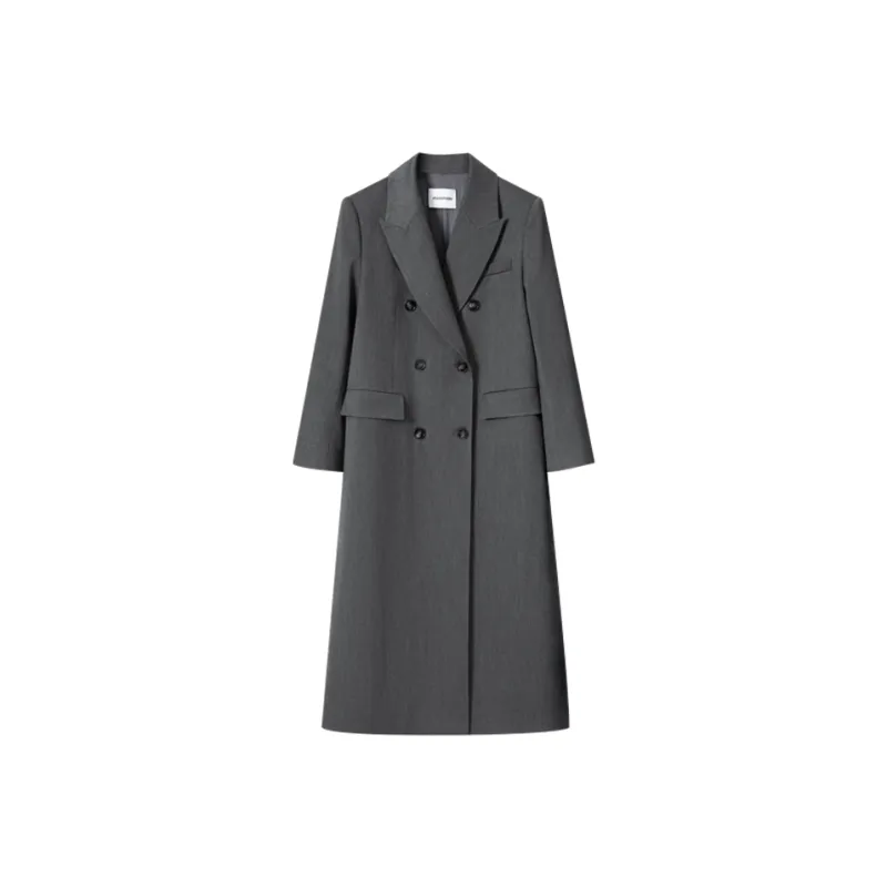 MOSIIMORII Trench Coat Women's Elegant Gray-0