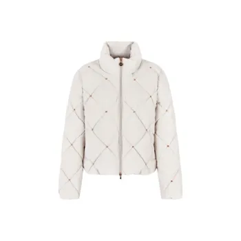 EMPORIO ARMANI EA7 FW24 Puffer Jacket Women's Almond Milk White
