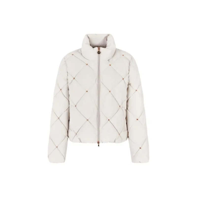 EMPORIO ARMANI EA7 FW24 Puffer Jacket Women's Almond Milk White-0