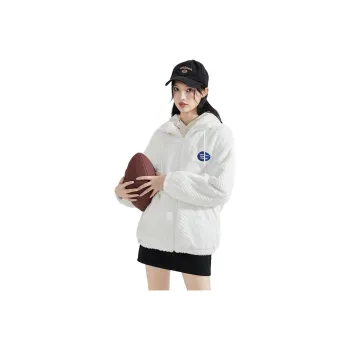 Tonlion Velvet-feel Coat Women's Raw White