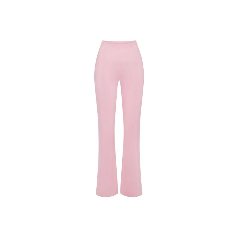 SKIMS FW24 Fake Day Collection SWEATER POINTELLE STRAIGHT LEG PANT Casual Pants Women's BABY PINK/Light Pink-0