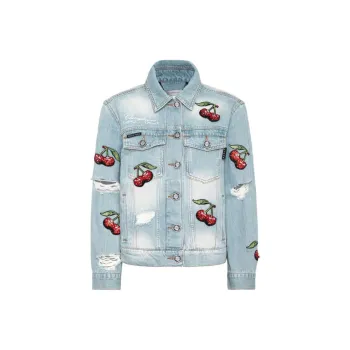 PHILIPP PLEIN SS25 Denim Jacket Women's Blue