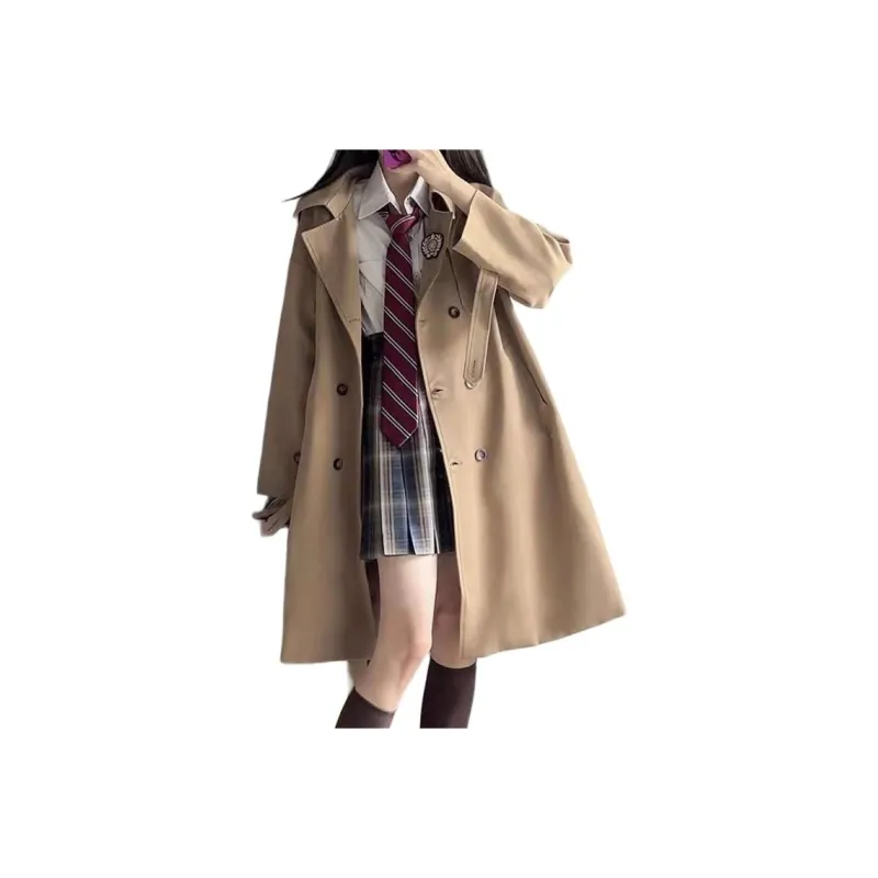 Oudifu Trench Coats Women's-4