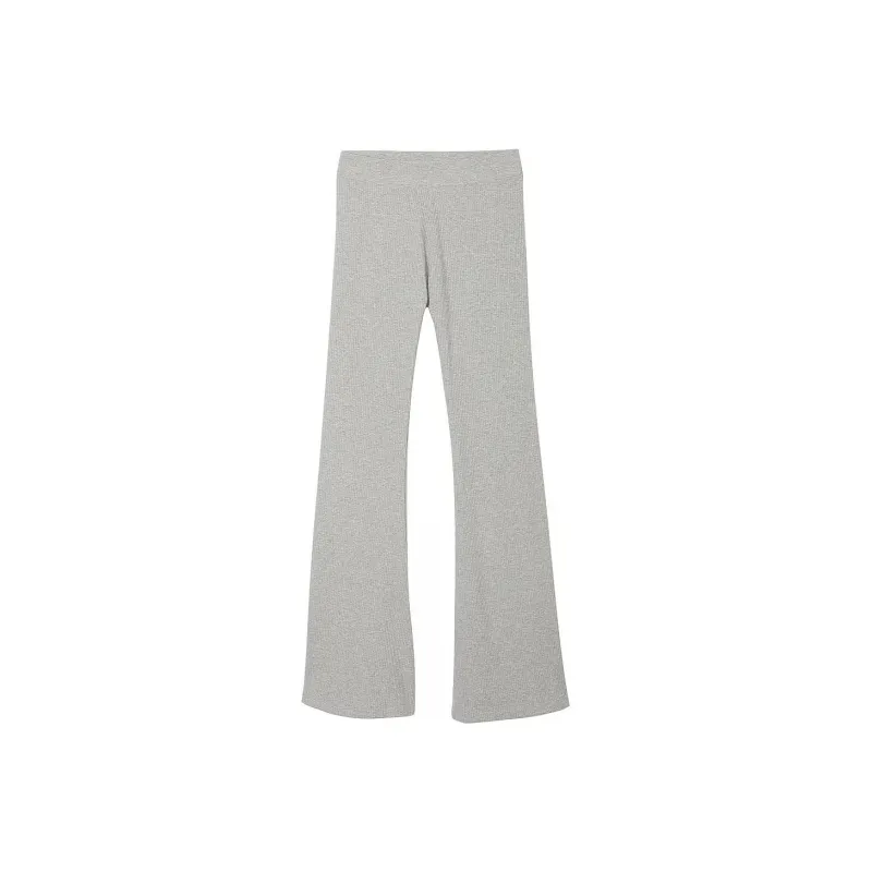 Victoria's Secret PINK STRETCH COTTON RIBBED FLARE LEGGING/HC Casual Pants Women's Rhododendron Charcoal-0