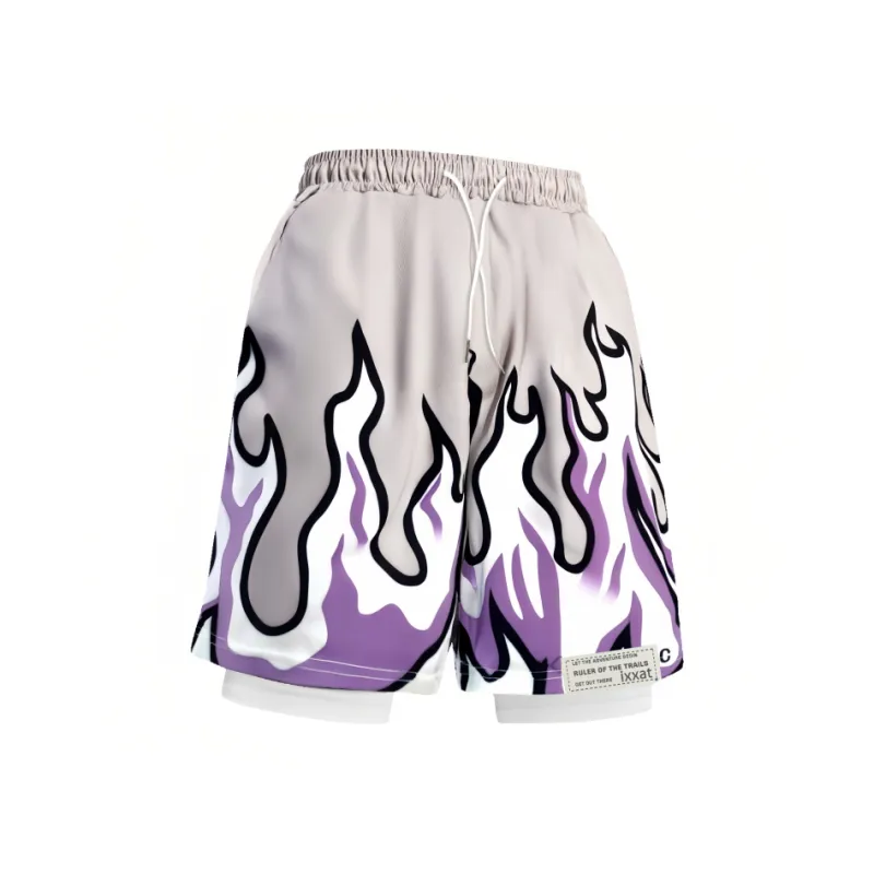 IXXAT Sports Shorts Unisex White Purple-0