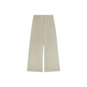 PALM ANGELS Wide Leg Turn Up Hem Pants