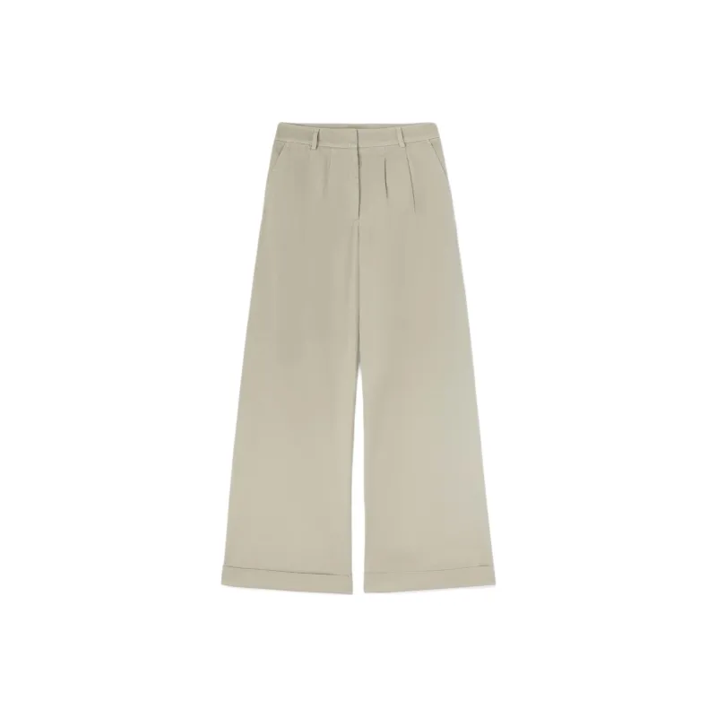 PALM ANGELS Wide Leg Turn Up Hem Pants-0