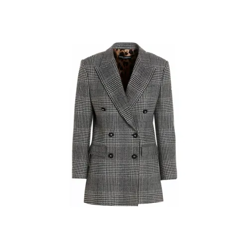 Dolce & Gabbana Single Breasted Glen Plaid Jacket