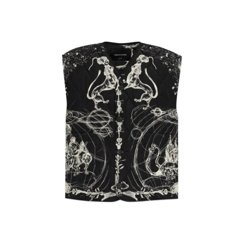 Fabiana Filippi Graphic Printed Quilted Vest-0